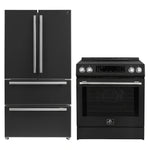 FORNO 2-Piece Black Kitchen Bundle - 30" Induction Range and 36" Bottom Freezer Refrigerator - BonPrix Électroménagers