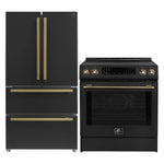 FORNO 2-Piece Black Kitchen Bundle - 30" Induction Range and 36" Bottom Freezer Refrigerator - BonPrix Électroménagers