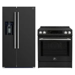 FORNO 2-Piece Black Kitchen Bundle - 30" Induction Range and 36" Bottom Freezer Refrigerator - BonPrix Électroménagers
