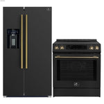 FORNO 2-Piece Black Kitchen Bundle - 30" Induction Range and 36" Bottom Freezer Refrigerator - BonPrix Électroménagers