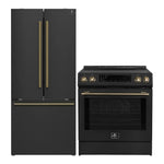 FORNO 2-Piece Black Kitchen Bundle - 30" Induction Range and 31" Bottom Freezer Refrigerator - BonPrix Électroménagers