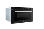 Forno Capoliveri Espresso 24-Inch Microwave Drawer, Black, 1.2 cu.ft, 1500 Watts, Built-In, Touch Control LCD Display, Auto-Touch Open/Close, 11 Power Levels, Sensor Cooking - BonPrix Électroménagers