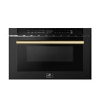 Forno Capoliveri Espresso 24-Inch Microwave Drawer, Black, 1.2 cu.ft, 1500 Watts, Built-In, Touch Control LCD Display, Auto-Touch Open/Close, 11 Power Levels, Sensor Cooking - BonPrix Électroménagers