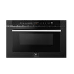 Forno Capoliveri Espresso 24-Inch Microwave Drawer, Black, 1.2 cu.ft, 1500 Watts, Built-In, Touch Control LCD Display, Auto-Touch Open/Close, 11 Power Levels, Sensor Cooking - BonPrix Électroménagers