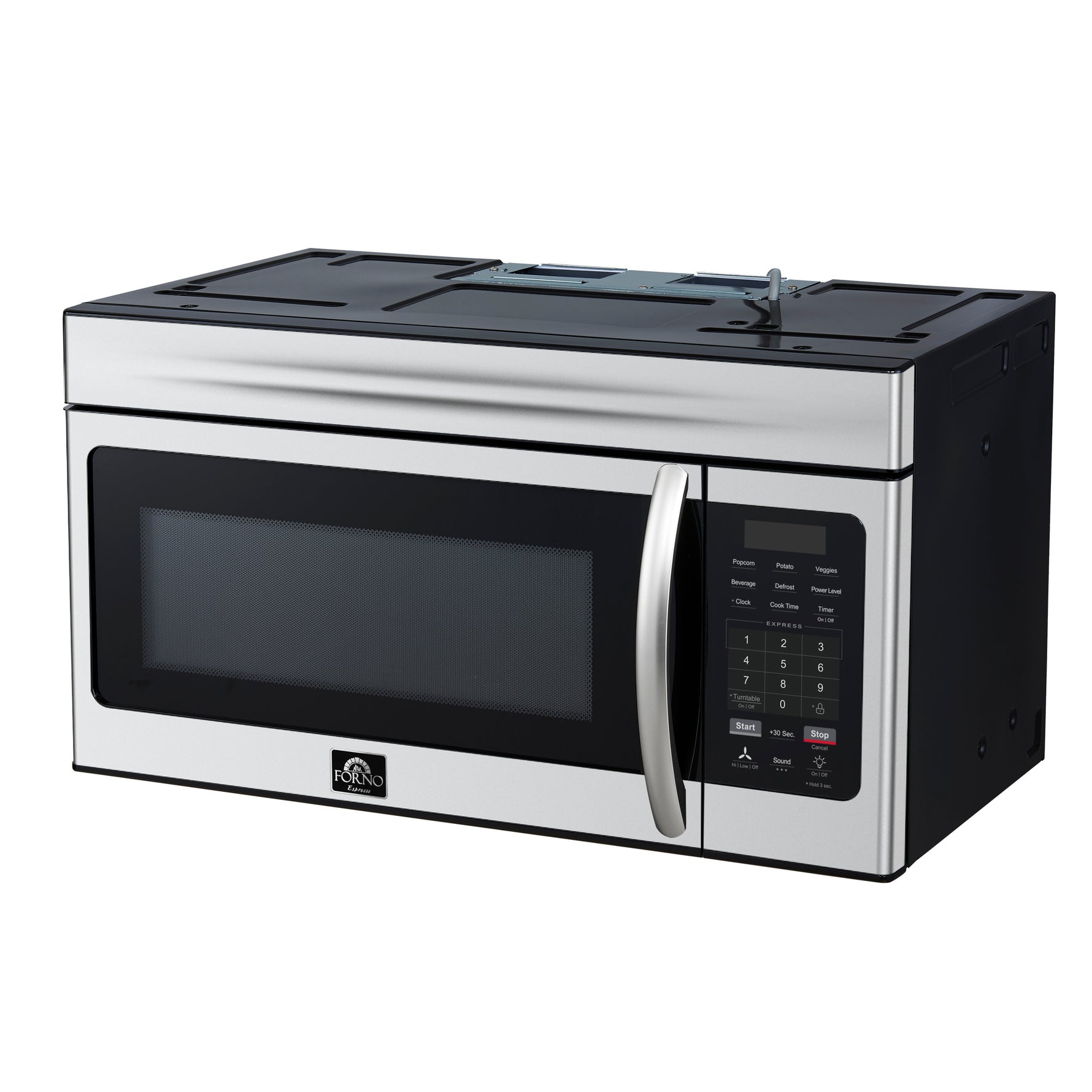 Forno Scalo 30-Inch Over the Range Microwave, Stainless Steel – 1.6 cu.ft, 300 CFM Vent, Touch Control, LED Light - BonPrix Électroménagers