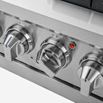 Forno Capriasca 36-Inch Gas Range, Stainless Steel, 6 Brass Burners, 120,000 BTU, Convection Oven, Energy Efficient - BonPrix Électroménagers