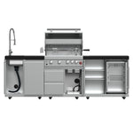 FORNO Bulnes 30-Inch BBQ, 60,000 BTU, 3 Burners with Sear & Rotisserie Infrared Burners, Stainless Steel Outdoor Kitchen with 1.8 cu.ft. Beverage Center & Black Granite Countertops - BonPrix Électroménagers