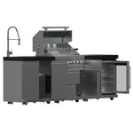 FORNO Bulnes 30-Inch BBQ, 60,000 BTU, 3 Burners with Sear & Rotisserie Infrared Burners, Stainless Steel Outdoor Kitchen with 1.8 cu.ft. Beverage Center & Black Granite Countertops - BonPrix Électroménagers