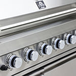 FORNO Bulnes 40-Inch BBQ, 95,000 BTU, 5 Burners, Sear & Rotisserie Infrared with Side Burner, Stainless Steel Outdoor Kitchen with 1.8 cu.ft. Beverage Center & Black Granite Countertops - BonPrix Électroménagers