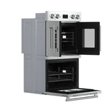 Forno Asti 30-Inch Double Electric Wall Oven with Upper French Doors in Stainless Steel, 7.36 cu. ft. Dual True Convection, 7,200W, Air Fry, Sous Vide, Self-Clean - BonPrix Électroménagers