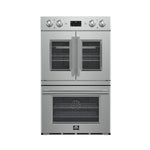 Forno Asti 30-Inch Double Electric Wall Oven with Upper French Doors in Stainless Steel, 7.36 cu. ft. Dual True Convection, 7,200W, Air Fry, Sous Vide, Self-Clean - BonPrix Électroménagers
