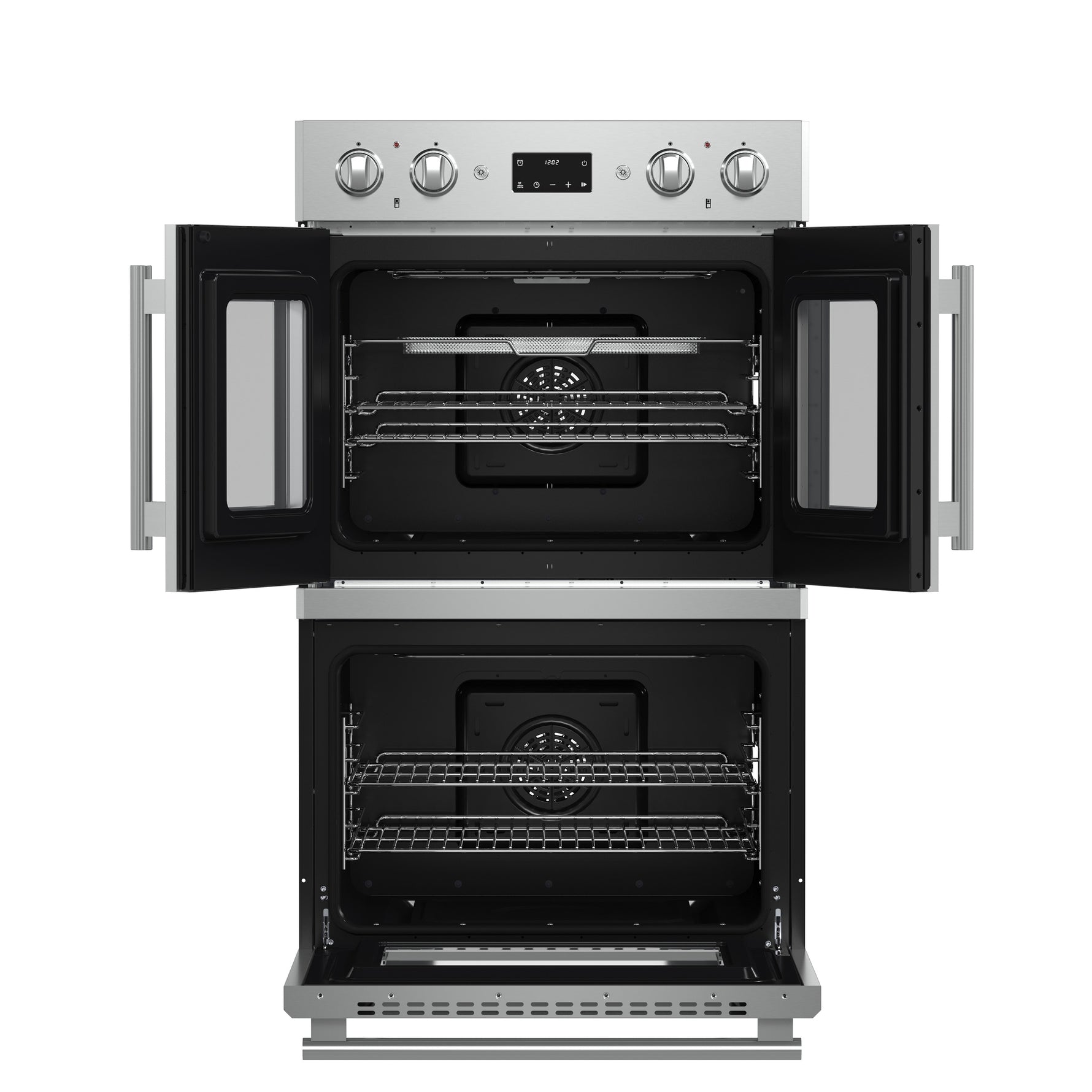 Forno Asti 30-Inch Double Electric Wall Oven with Upper French Doors in Stainless Steel, 7.36 cu. ft. Dual True Convection, 7,200W, Air Fry, Sous Vide, Self-Clean - BonPrix Électroménagers