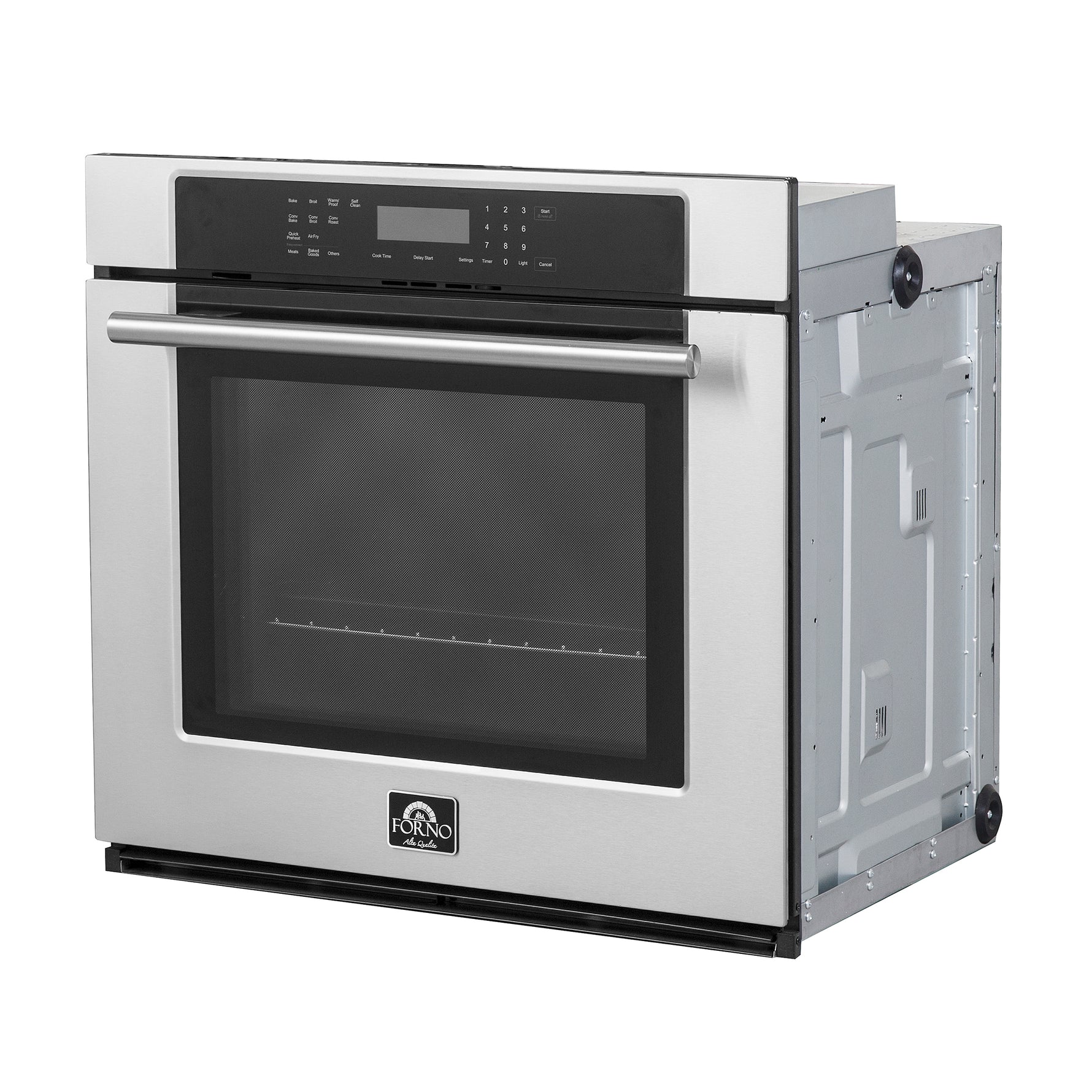 Forno Villarosa 30-Inch Electric Wall Oven, Stainless Steel, 5.0 cu.ft Capacity, Air Fry, Steam Cleaning, Glass Touch Controls - BonPrix Électroménagers