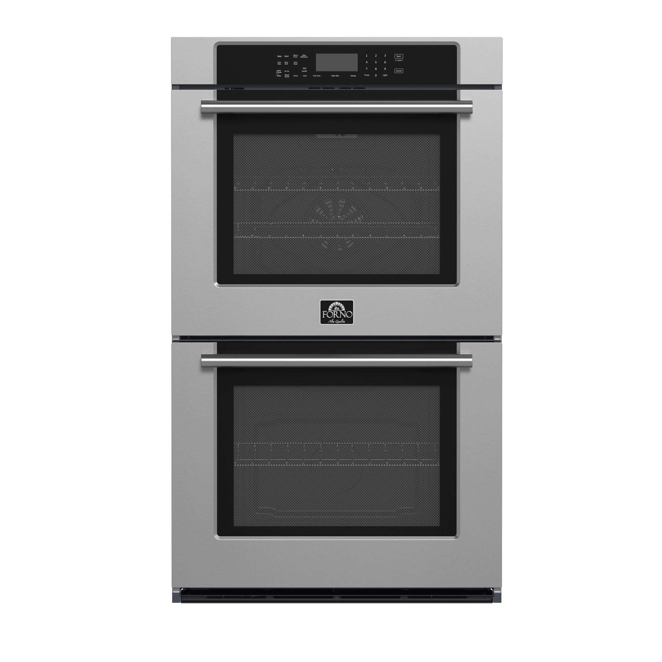Forno Villarosa 30-Inch Built-In Double Wall Oven, Stainless Steel, Convection Cooking, Touch Control Panel, Self-Cleaning Function - BonPrix Électroménagers