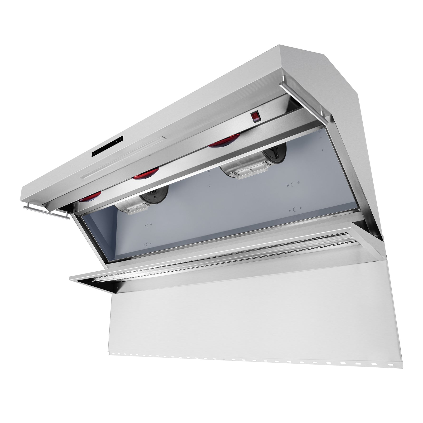 Savona 60-Inch Wall Mount Range Hood, Baffle Filters & Backsplash, Heating Lamps - BonPrix Électroménagers