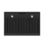 Valente 36" Range Hood in Black with 427 CFM, 3 speeds, Dishwasher safe Baffle filters, LED Lights and Remote Control