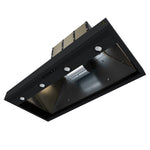 Valente 48" Range Hood in Black with 304 CFM, 3 speeds, Dishwasher safe Baffle filters, LED Lights and Remote Control