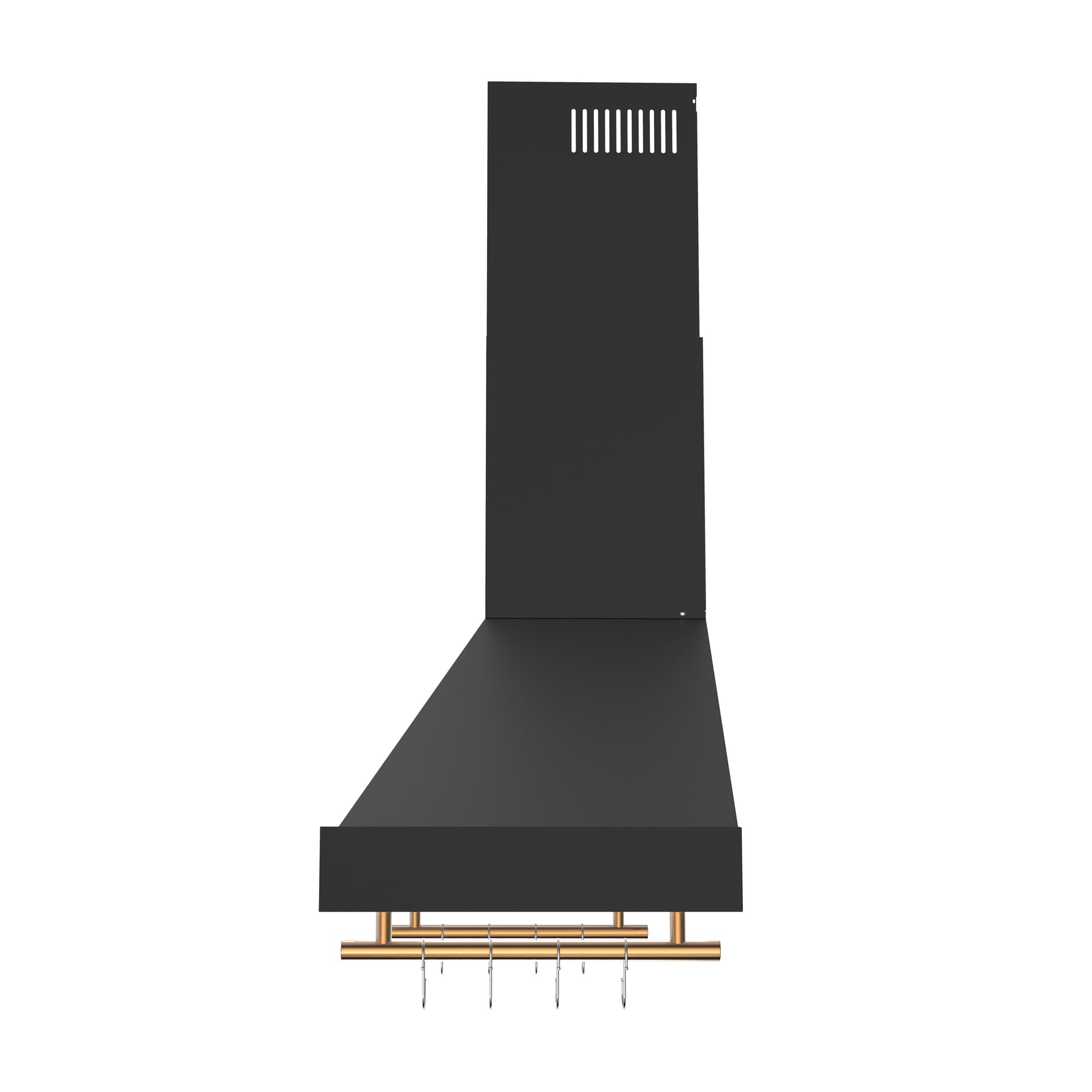 Forno Venezia 48 Inch Wall-Mounted Range Hood in Black with Antique Brass Accessories, Touch Controls and Baffle Filters - BonPrix Électroménagers