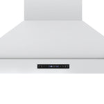 Forno Venezia 48 Inch Wall-Mounted Range Hood in White with Antique Brass Accessories, Touch Controls and Baffle Filters - BonPrix Électroménagers