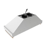 Forno Venezia 48 Inch Wall-Mounted Range Hood in White with Antique Brass Accessories, Touch Controls and Baffle Filters - BonPrix Électroménagers