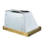 Forno Vittorio 36-Inch Wall Mount Range Hood, White with Antique Brass Trim, 600 CFM Airflow, Dishwasher-Safe Baffle Filters, Remote Control, 3-Speed Fan, Bright LED Lighting. - BonPrix Électroménagers