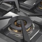 Forno Spezia Alta Qualita 36-Inch Pro-Style Gas Rangetop, Stainless Steel, 6 Sealed Burners, Continuous Cast Iron Grates, High Heat Output - BonPrix Électroménagers