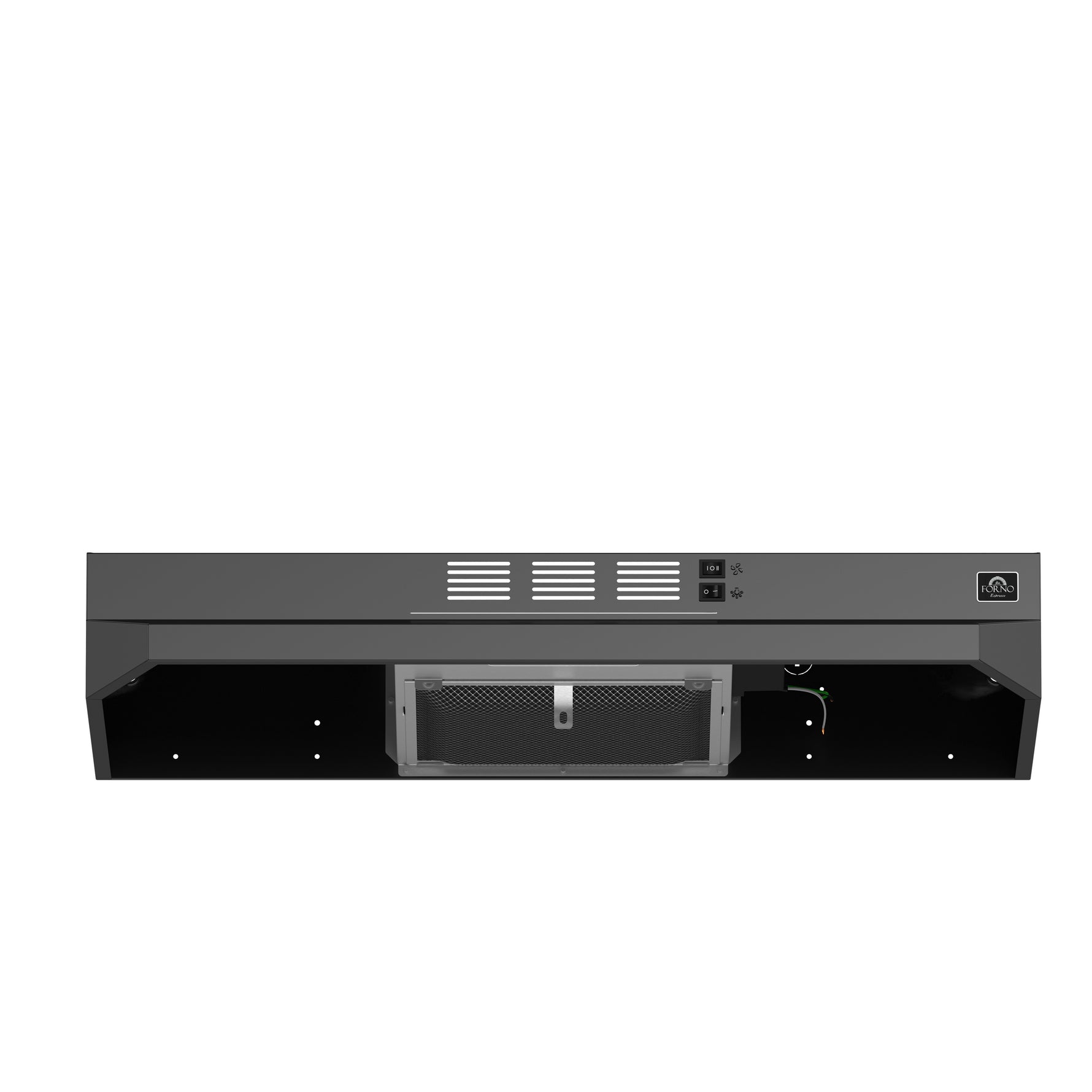 Forno Cappa 30-Inch Under Cabinet Range Hood, Black, 200 CFM, Convertible, LED Lighting - BonPrix Électroménagers