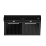 Forno Bari Espresso 30-Inch Under Cabinet Range Hood, Black, 600 CFM, LED Lighting, Dishwasher-Safe Baffle Filters, 3-Speed Fan Control - BonPrix Électroménagers