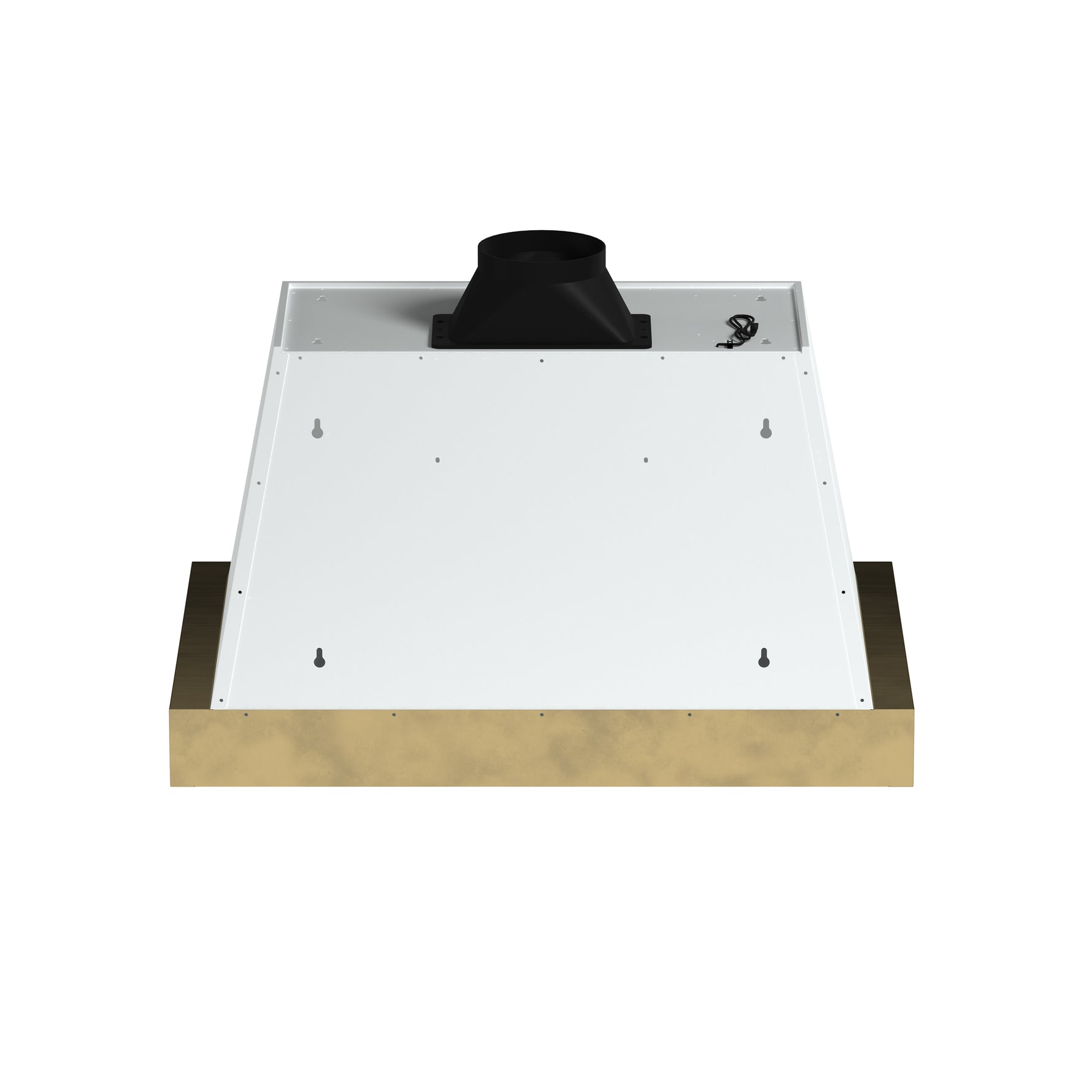 Forno Vittorio 36-Inch Wall Mount Range Hood, White with Antique Brass Trim, 600 CFM Airflow, Dishwasher-Safe Baffle Filters, Remote Control, 3-Speed Fan, Bright LED Lighting. - BonPrix Électroménagers