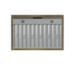 Forno Vittorio 36-Inch Wall Mount Range Hood, White with Antique Brass Trim, 600 CFM Airflow, Dishwasher-Safe Baffle Filters, Remote Control, 3-Speed Fan, Bright LED Lighting. - BonPrix Électroménagers