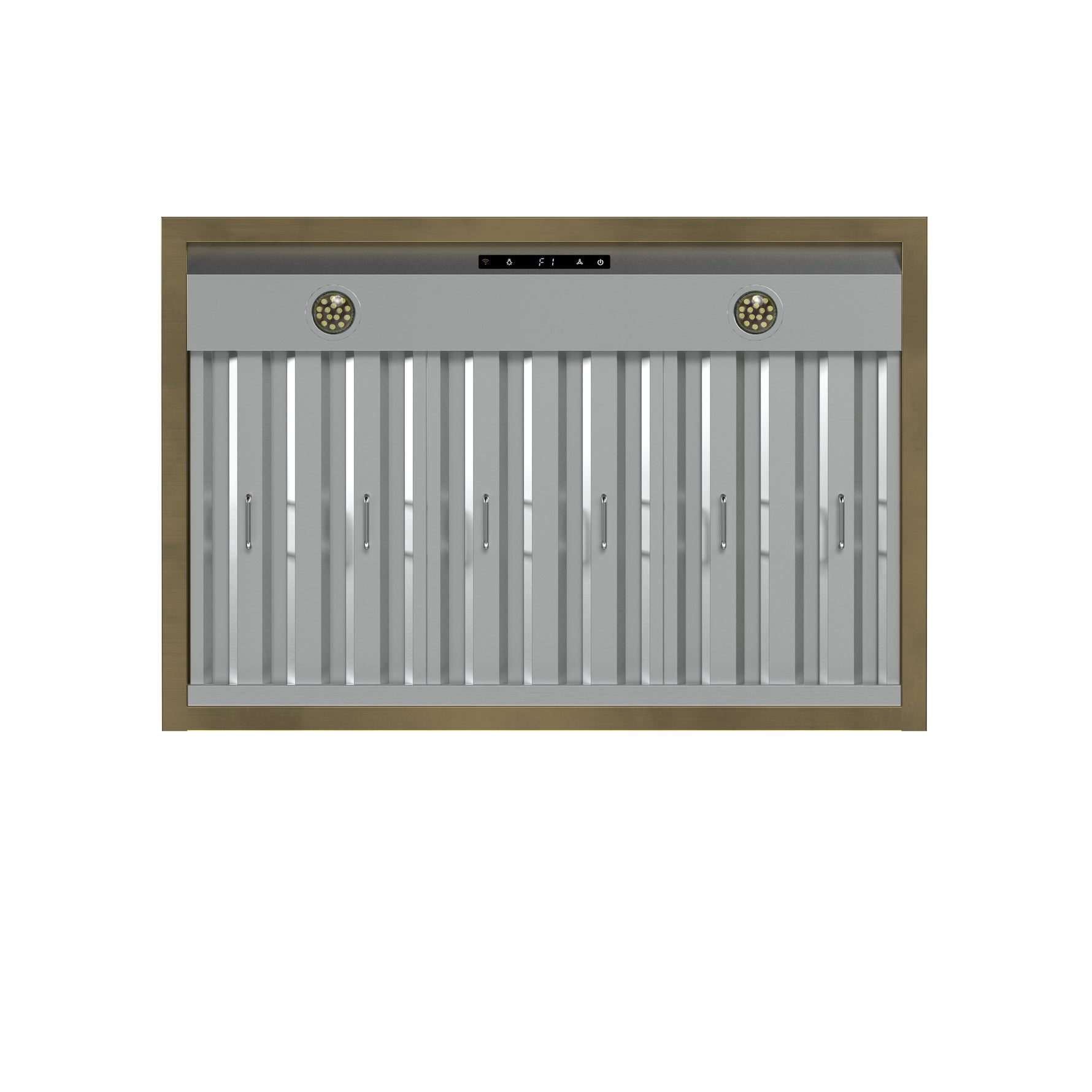 Forno Vittorio 36-Inch Wall Mount Range Hood, White with Antique Brass Trim, 600 CFM Airflow, Dishwasher-Safe Baffle Filters, Remote Control, 3-Speed Fan, Bright LED Lighting. - BonPrix Électroménagers