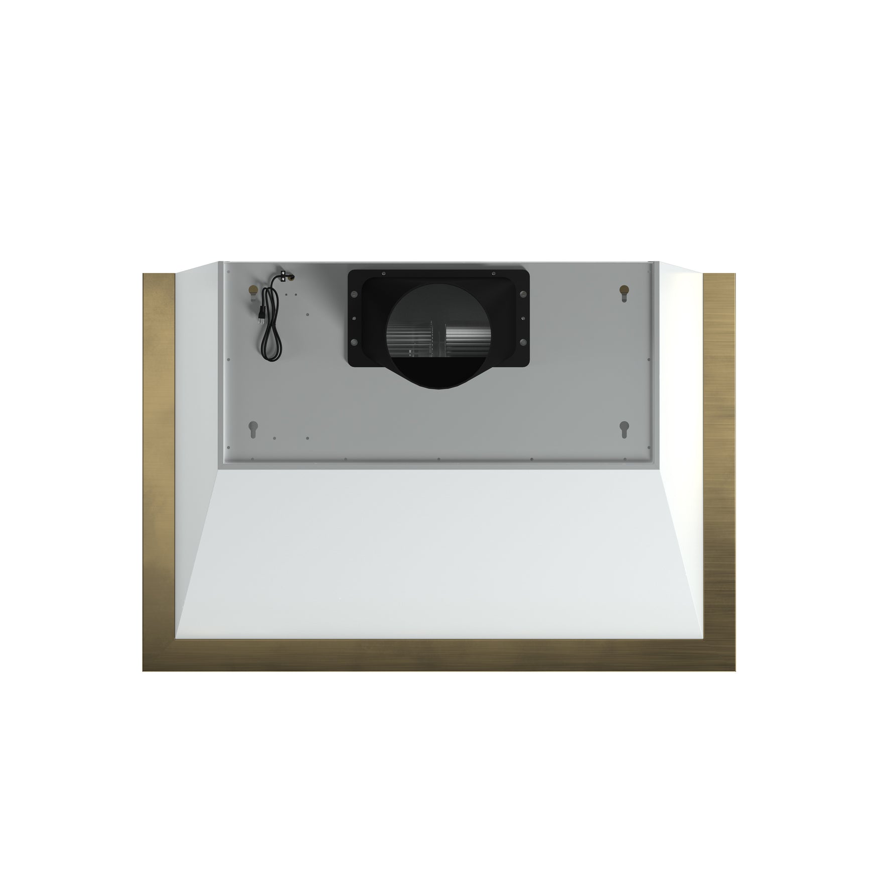 Forno Vittorio 36-Inch Wall Mount Range Hood, White with Antique Brass Trim, 600 CFM Airflow, Dishwasher-Safe Baffle Filters, Remote Control, 3-Speed Fan, Bright LED Lighting. - BonPrix Électroménagers