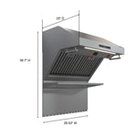Forno Savona 30-Inch Wall Mount Range Hood, Baffle Filters, Backsplash Included - BonPrix Électroménagers