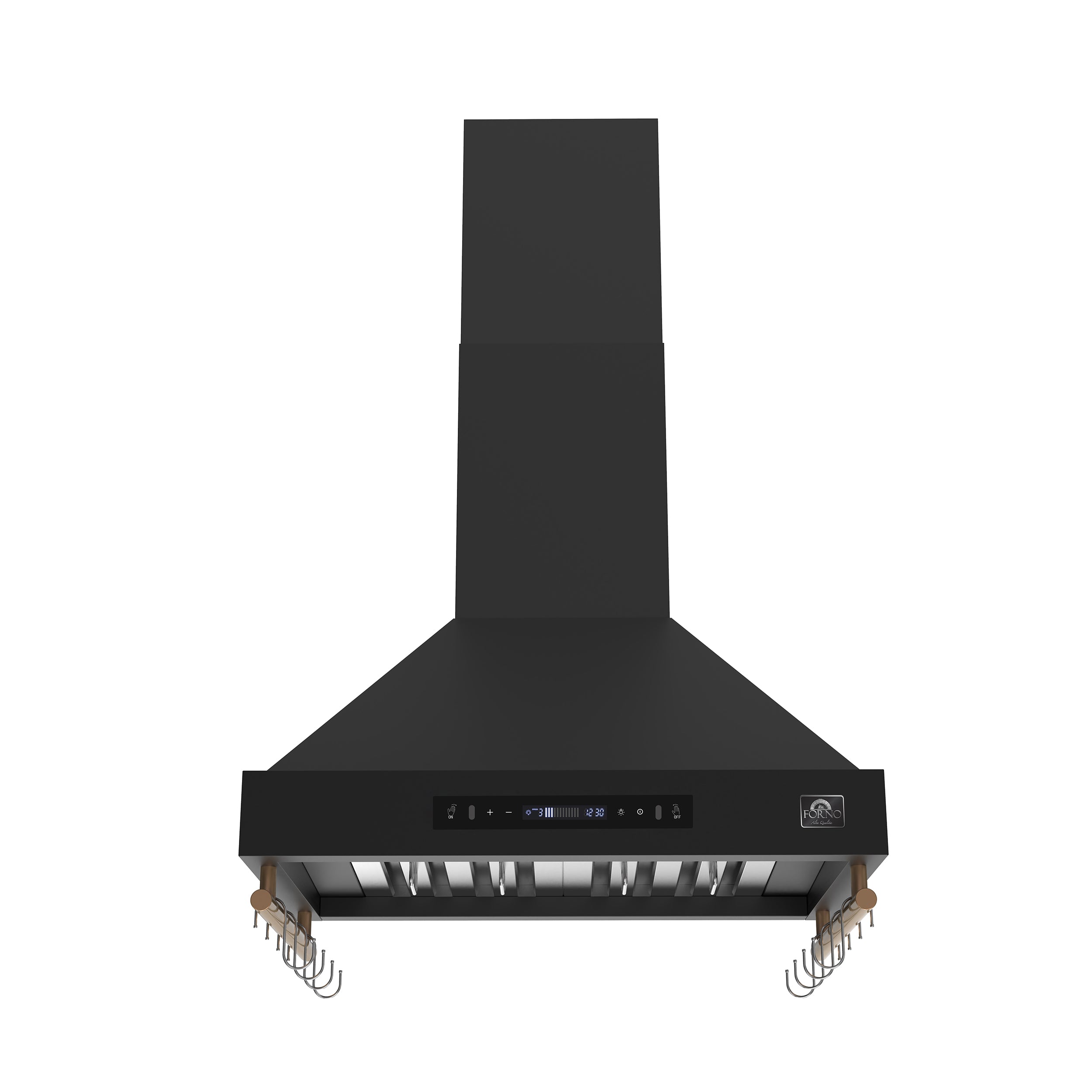 Forno Venezia 30 Inch Wall-Mounted Range Hood in Black with Touch Controls and Baffle Filters - BonPrix Électroménagers