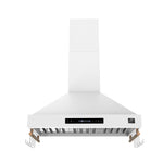 Forno Venezia 36 Inch Wall-Mounted Range Hood in White with Touch Controls and Baffle Filters - BonPrix Électroménagers