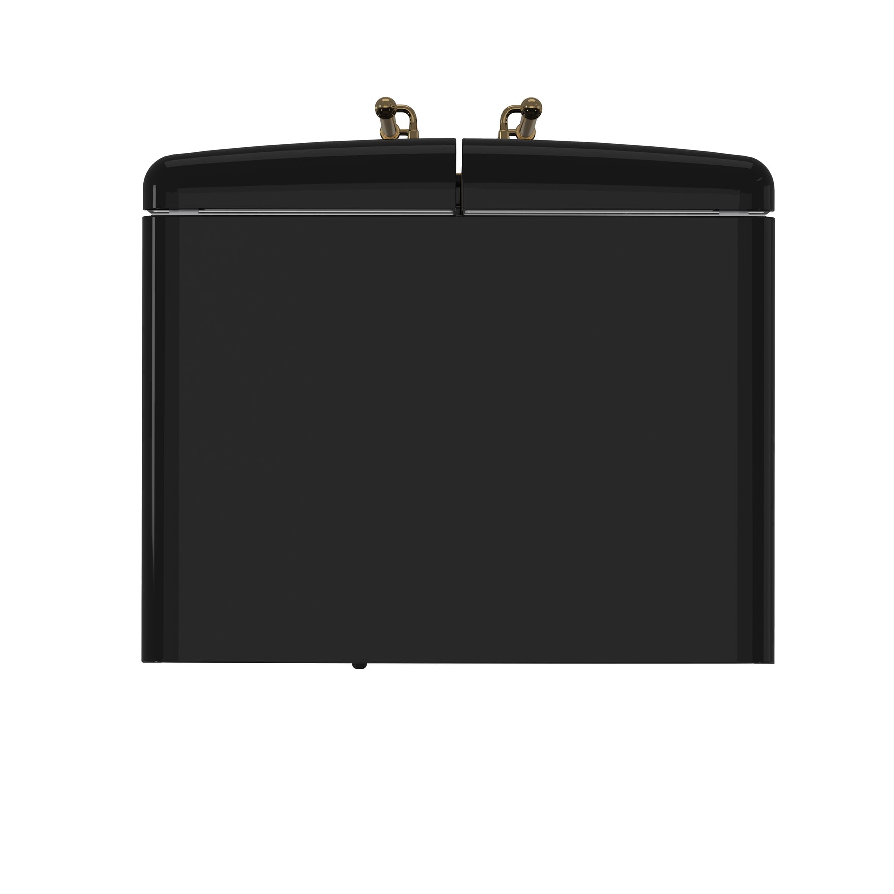 Forno Luigi 33-Inch French Door Refrigerator, 18 cu.ft, Black Finish, Antique Brass Handles, ENERGY STAR Certified - BonPrix Électroménagers