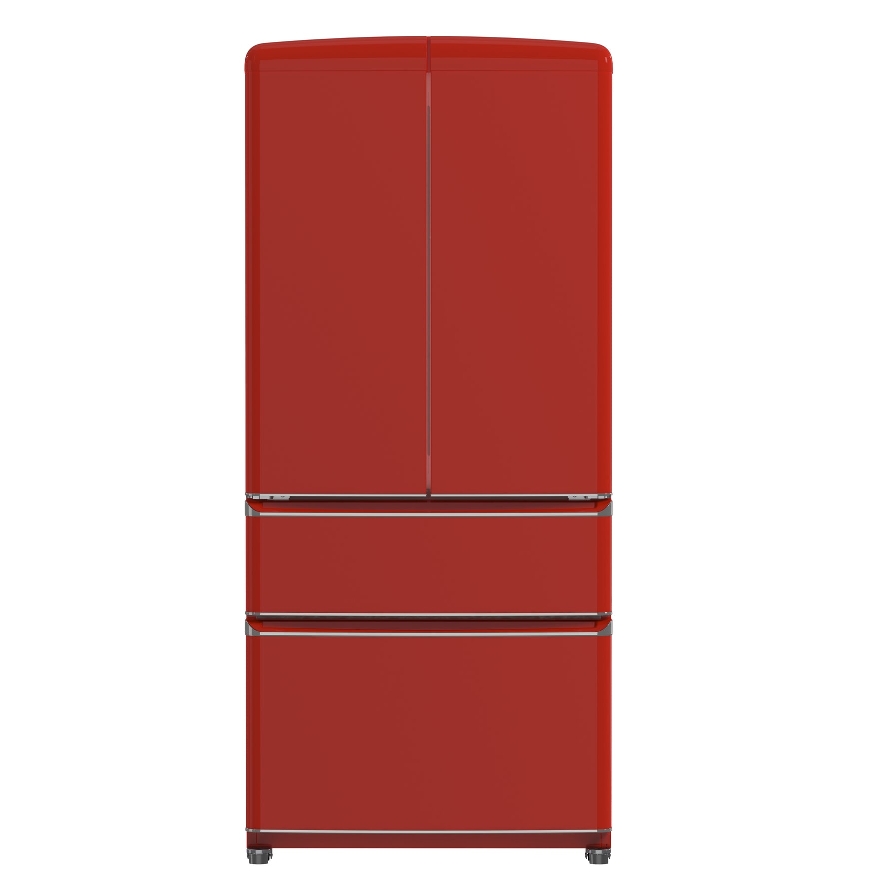 Forno Luigi 33-Inch French Door Refrigerator, 18 cu.ft, Red Finish, Handle-Free Design, ENERGY STAR Certified - BonPrix Électroménagers