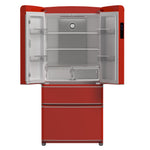 Forno Luigi 33-Inch French Door Refrigerator, 18 cu.ft, Red Finish, Handle-Free Design, ENERGY STAR Certified - BonPrix Électroménagers