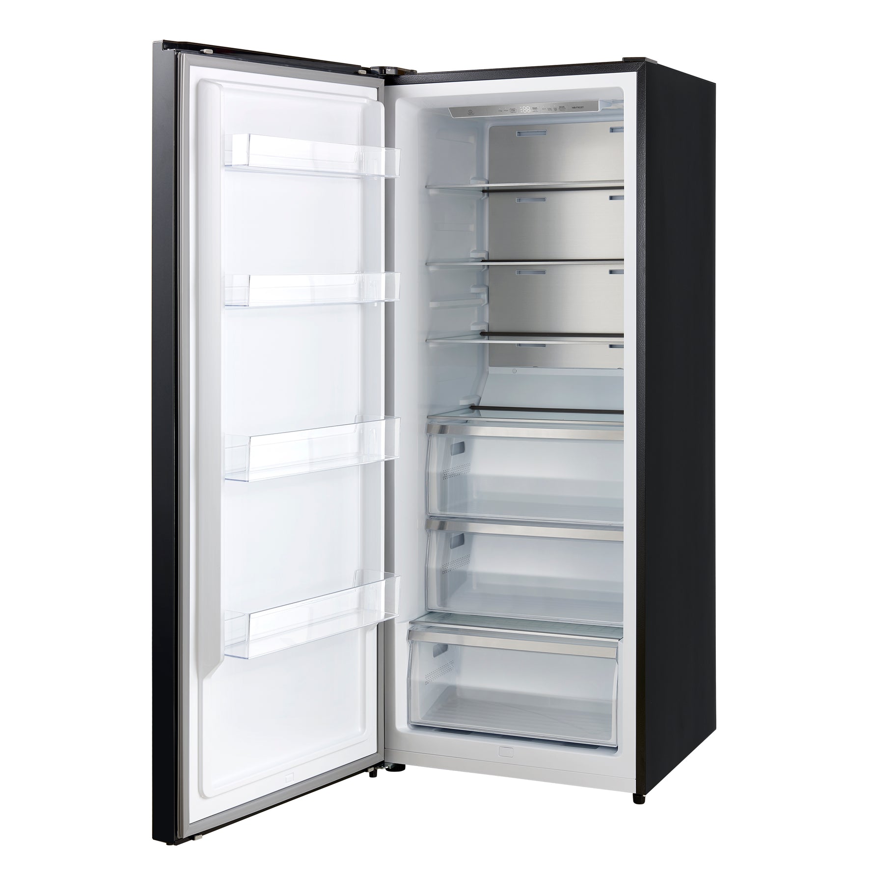 Forno Maderno 28-Inch Convertible Upright Freezer/Refrigerator in Black with Antique Brass Handle, 13.6 cu.ft., Left Swing - BonPrix Électroménagers