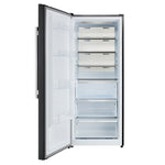 Forno Maderno 28-Inch Convertible Upright Freezer/Refrigerator in Black with Antique Brass Handle, 13.6 cu.ft., Left Swing - BonPrix Électroménagers