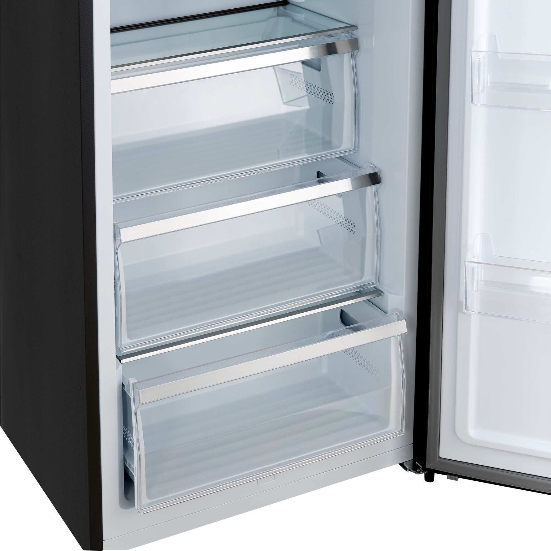 Forno Maderno 28-Inch Convertible Freezer/Refrigerator in Black with Antique Brass Handle, 13.6 cu.ft. Right Swing - BonPrix Électroménagers