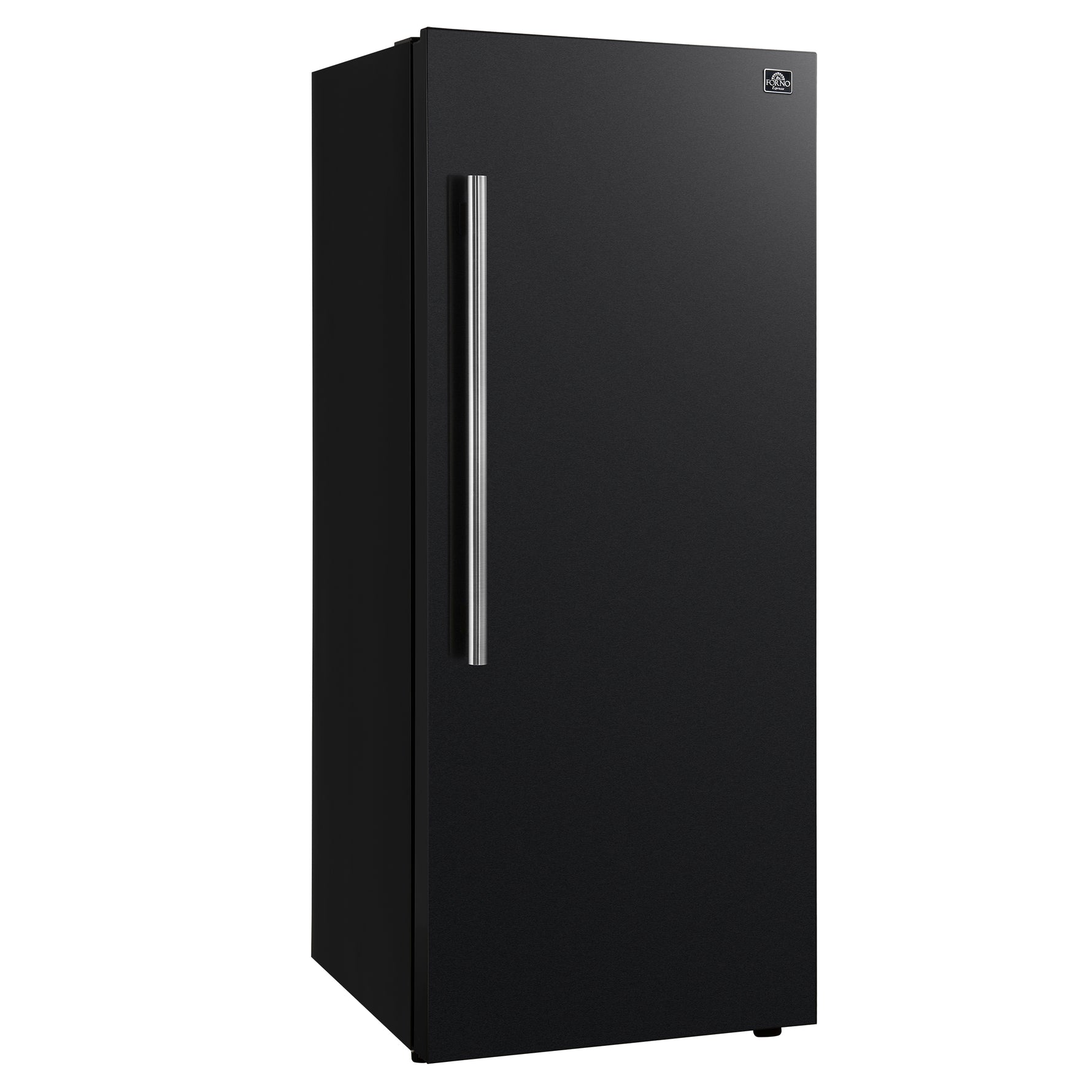 Forno Maderno 28-Inch Convertible Freezer/Refrigerator in Black with Antique Brass Handle, 13.6 cu.ft. Right Swing - BonPrix Électroménagers