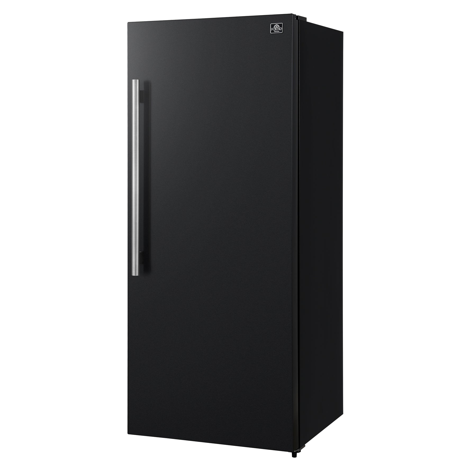 Forno Maderno 28-Inch Convertible Freezer/Refrigerator in Black with Antique Brass Handle, 13.6 cu.ft. Right Swing - BonPrix Électroménagers