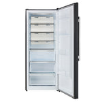 Forno Maderno 28-Inch Convertible Freezer/Refrigerator in Black with Antique Brass Handle, 13.6 cu.ft. Right Swing - BonPrix Électroménagers