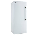 Forno Maderno 28-Inch Convertible Upright Freezer/Refrigerator in White with Antique Brass Handle, 13.6 cu.ft., Left Swing - BonPrix Électroménagers