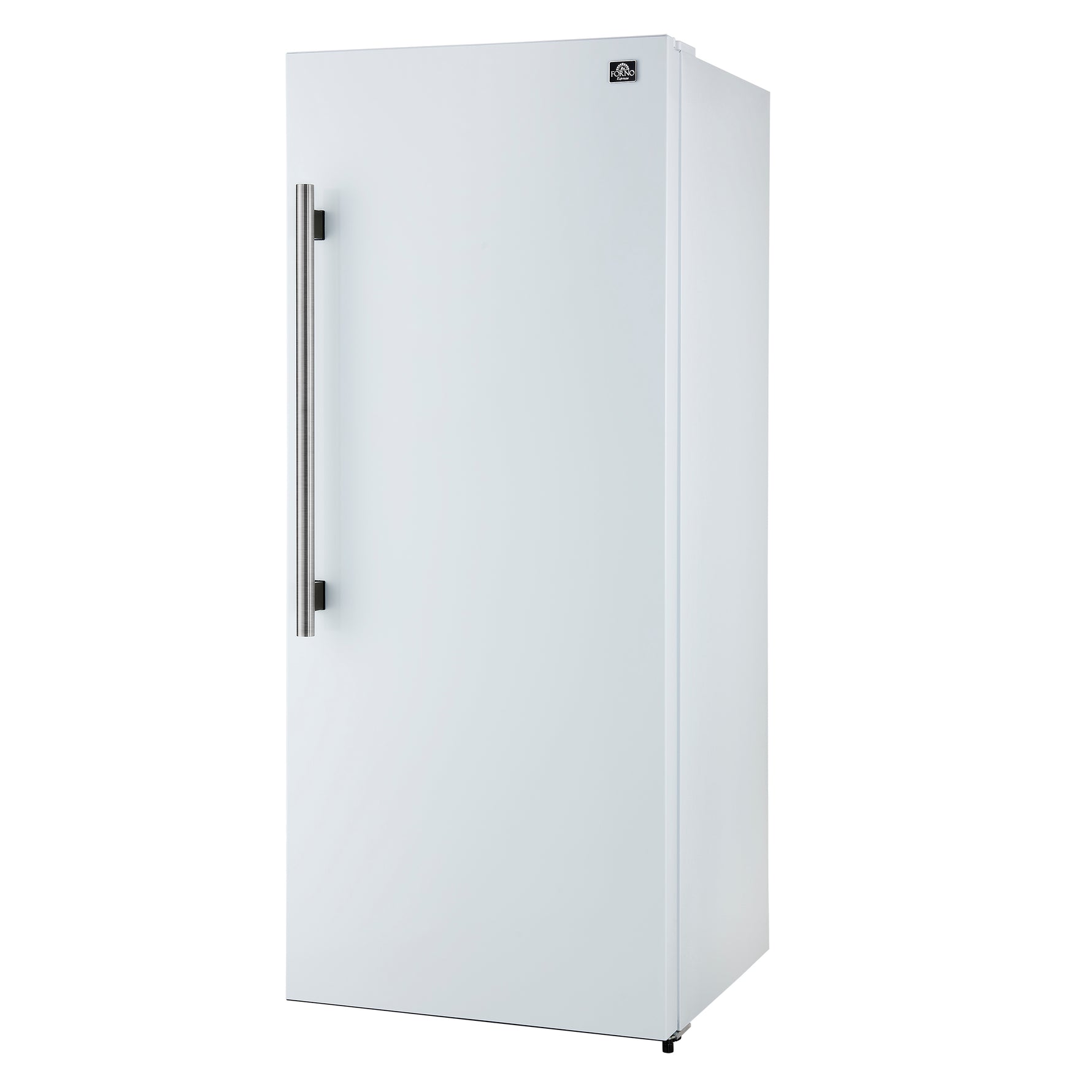 Forno Maderno 28-Inch Convertible Freezer/Refrigerator in White with Antique Brass Handle, 13.6 cu.ft. Right Swing - BonPrix Électroménagers