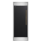 Forno Maderno 28-Inch Built-In Convertible Refrigerator in Black with Antique Brass, 13.6 cu.ft, Left Swing, Decorative Grill, ENERGY STAR Certified - BonPrix Électroménagers