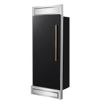 Forno Maderno 28-Inch Built-In Convertible Refrigerator in Black with Antique Brass, 13.6 cu.ft, Left Swing, Decorative Grill, ENERGY STAR Certified - BonPrix Électroménagers