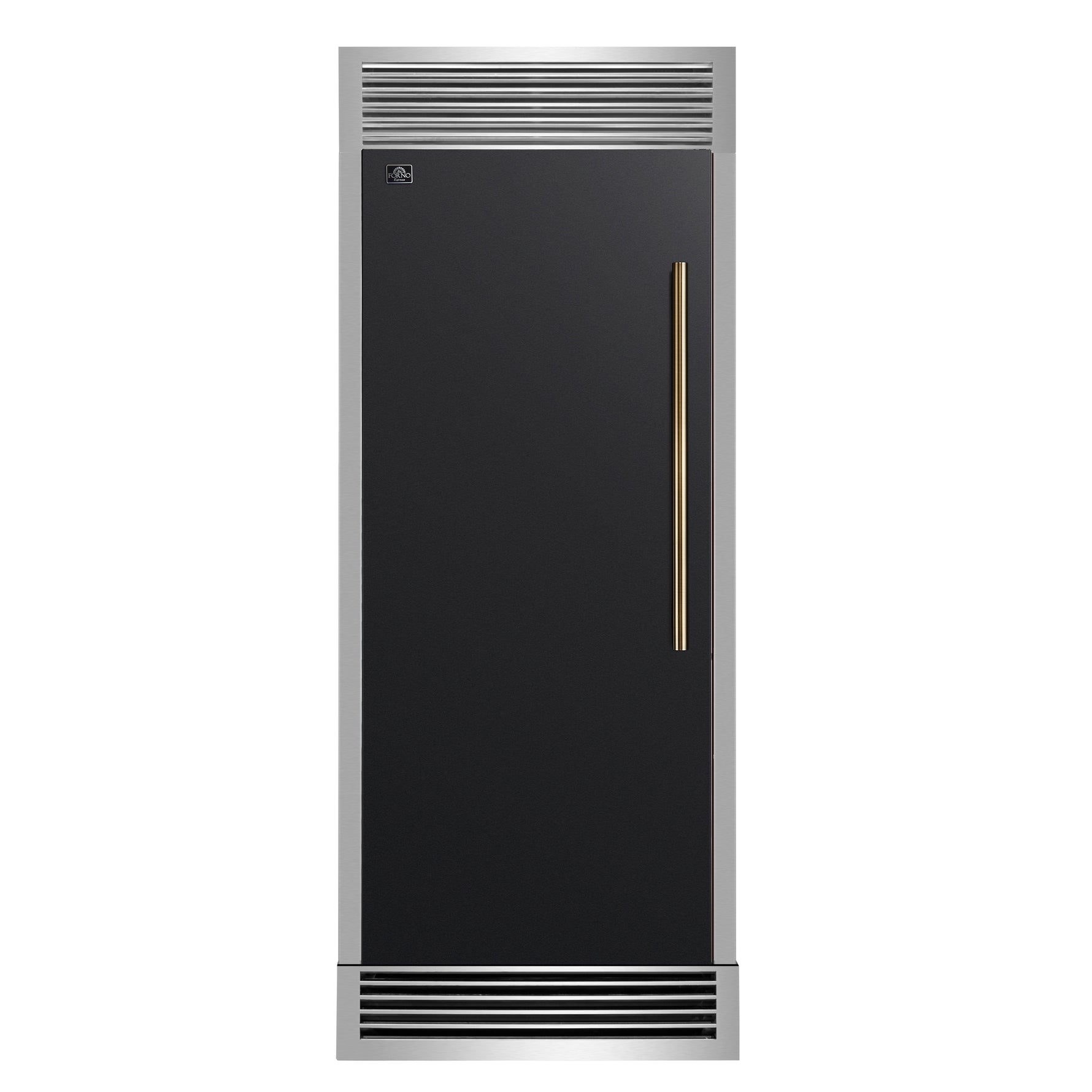 Forno Maderno 28" Built-In Convertible Refrigerator in Black, 13.6 cu.ft. Left Swing with Decorative Grill - 32" Wide - BonPrix Électroménagers