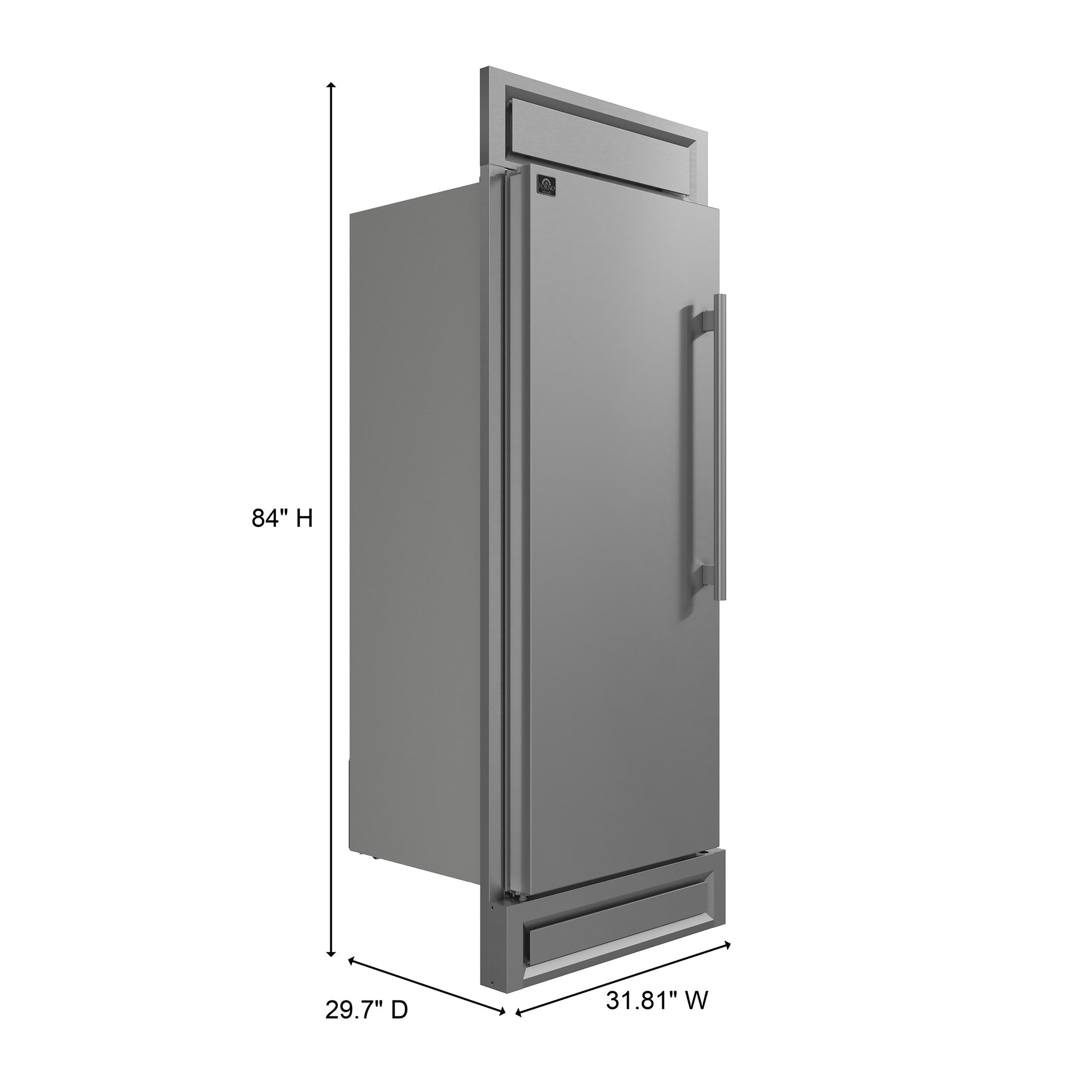 Forno Maderno 28-Inch Built-In Convertible Refrigerator, 13.6 cu.ft, Left Swing, Decorative Grill, ENERGY STAR Certified - BonPrix Électroménagers